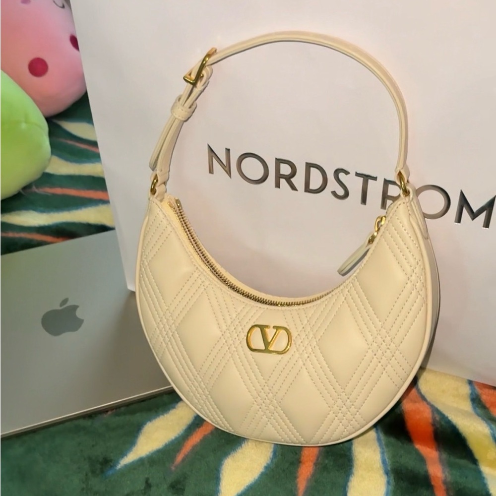 Valentino Ivory Quilted Shoulder Bag